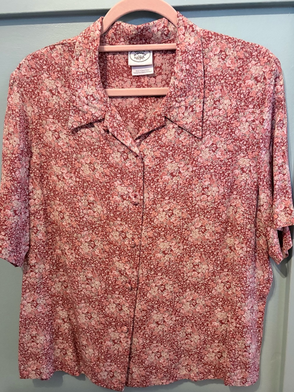 Laura Ashley Great Britain Women’s Vintage Floral Blouse Size 14 US Shirt Top